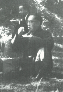 Fig.3a. Qian Mu, attending a picnic at the New Asia College, 1950. Courtesy of the New Asia College, The Chinese University of Hong Kong.