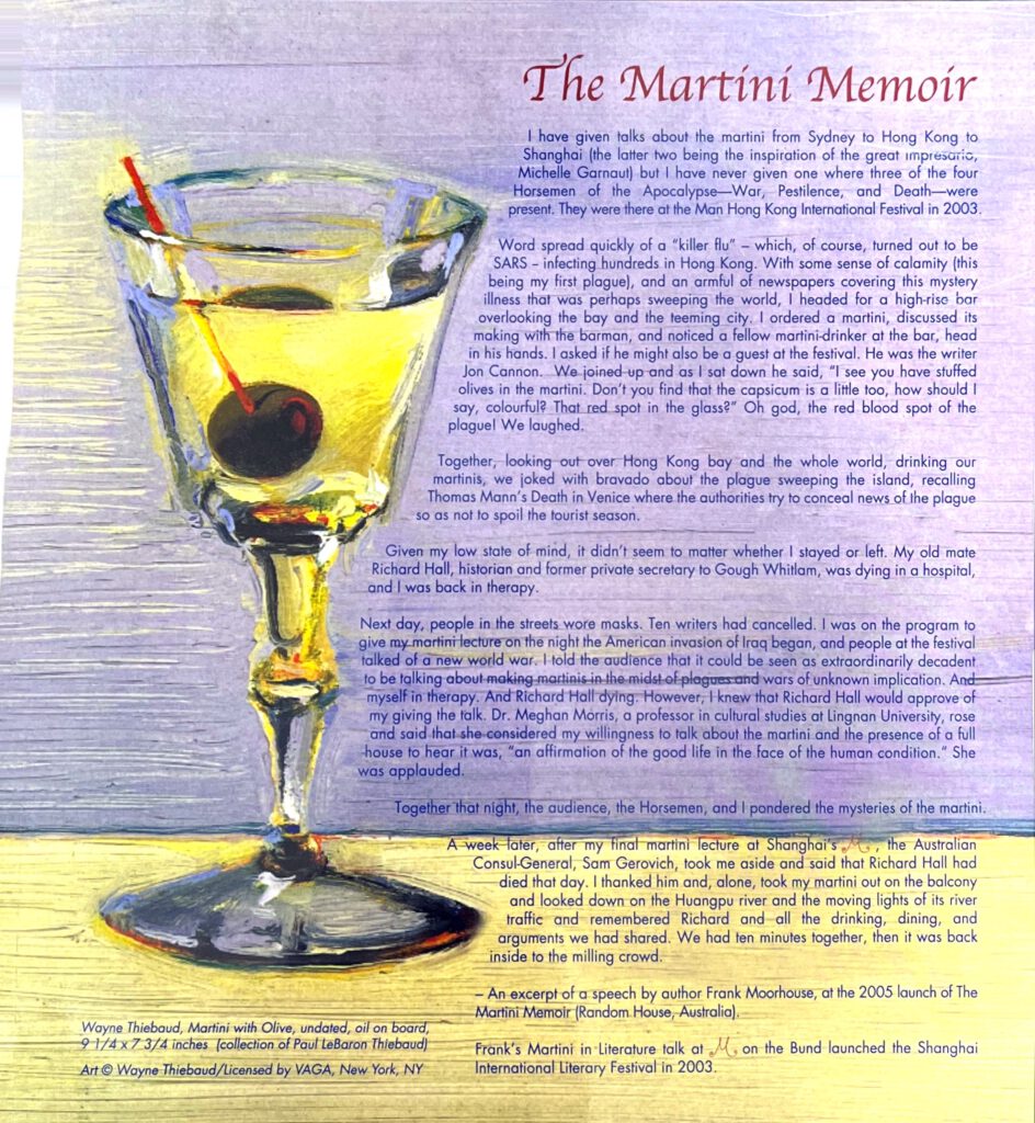 ‘The Martini Memoir’, M Diary 2009.